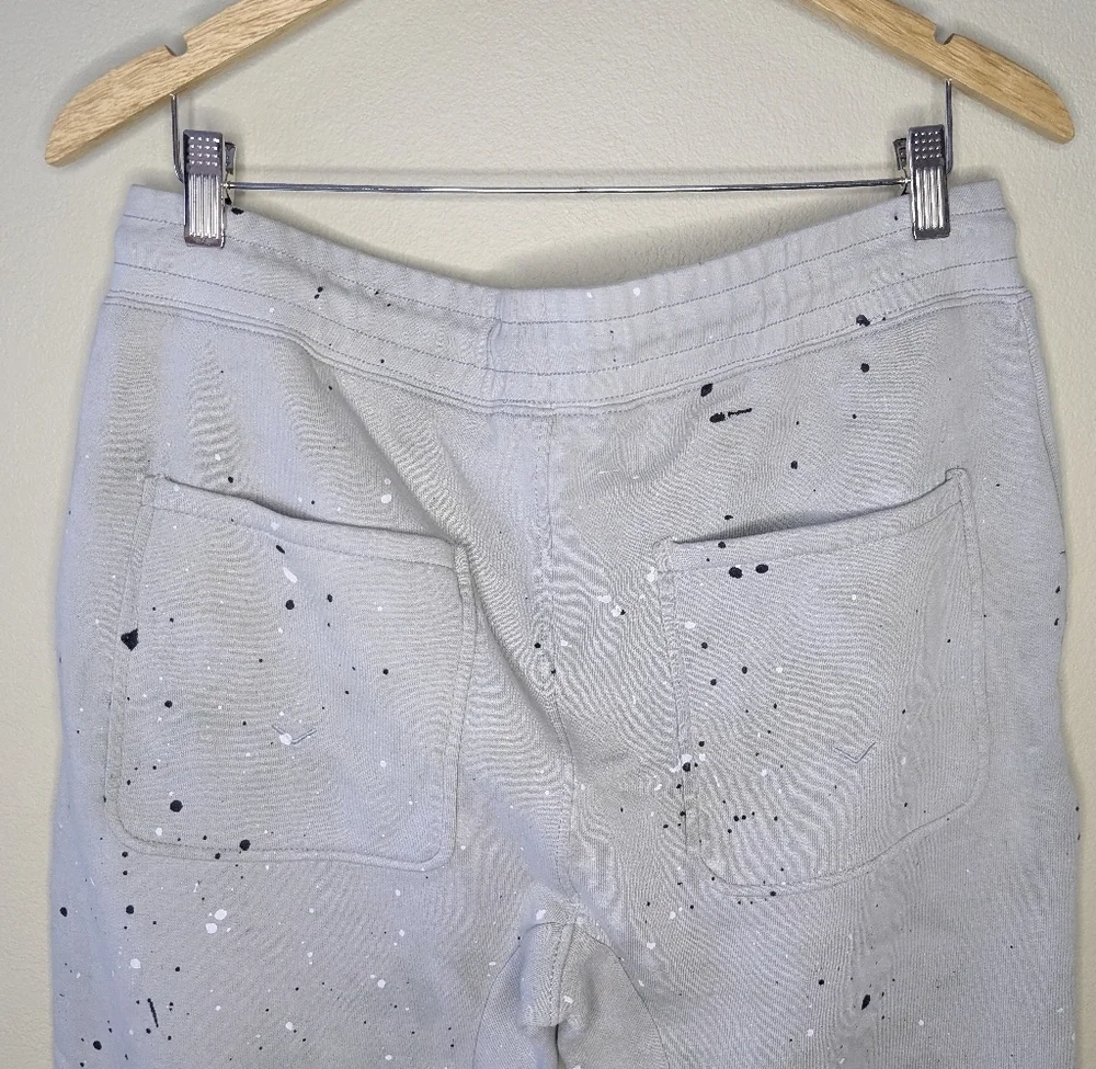 NWT Hudson Los Angeles Gray Sweatpants Artistic Splatter Joggers Size Medium